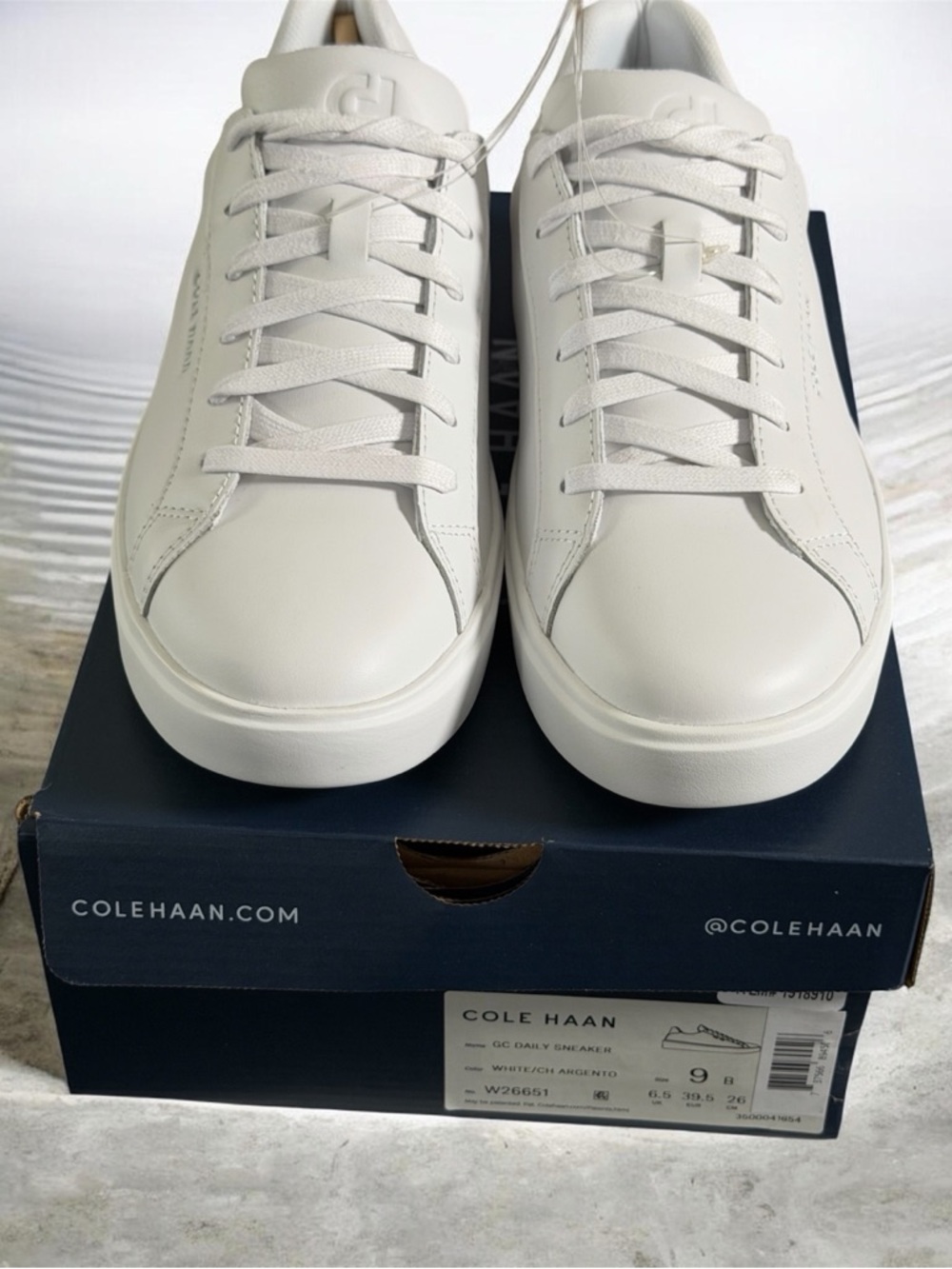 Cole Haan Women’s Cream/White Leather Low-Top Sneakers